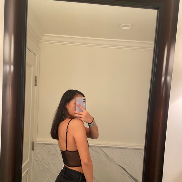 For Love & Lemons Black Skivvies Top - Picture 3 of 4